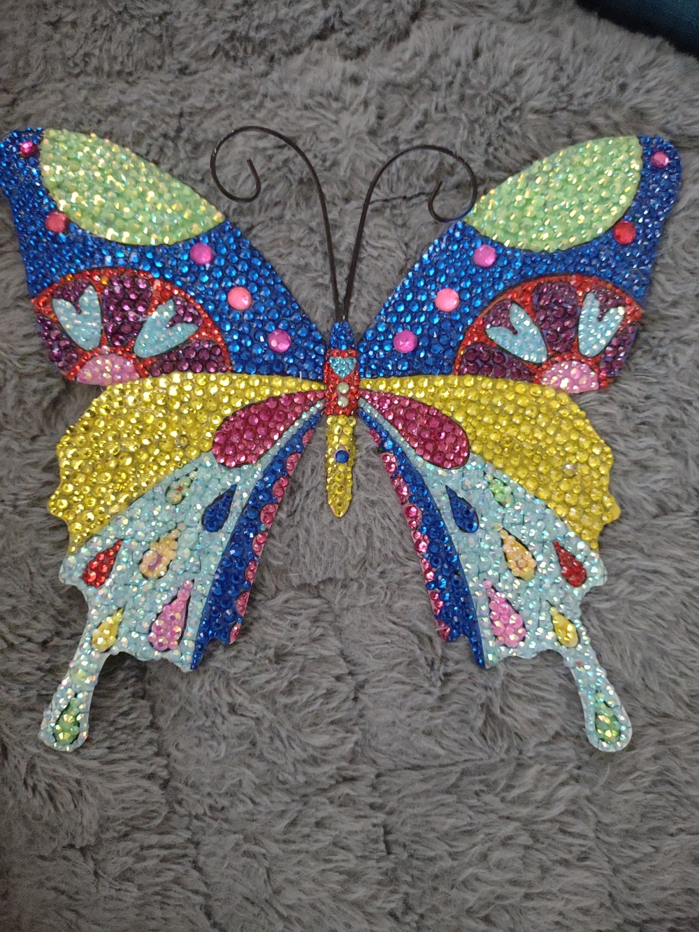 Rhinestone Bejeweled Butterfly Wall Art - Multicolor